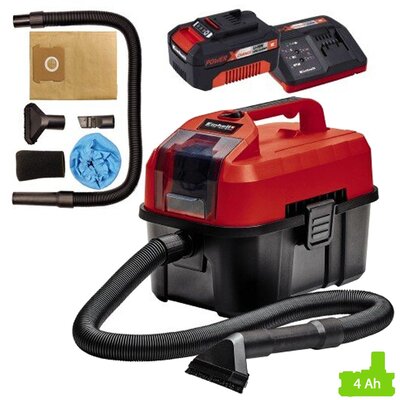 Odkurzacz ręczny EINHELL TE-VC 18/10 Li-Solo + Akumulator EINHELL PXC 4512042 4Ah 18V + Ładowarka