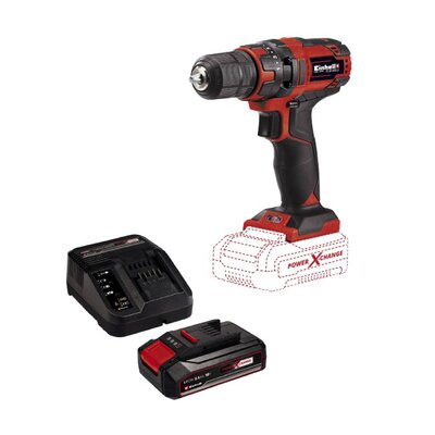 Wiertarko-wkrętarka EINHELL TC-CD 18/35 Li-Solo + Akumulator EINHELL 4512097 2.5 Ah 18V + Ładowarka