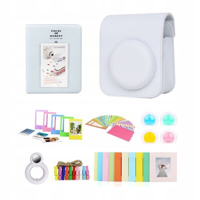 Zestaw akcesoriów LOVEINSTANT 8w1 do Fujifilm Instax Mini 12 Biały