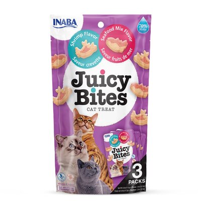 Przysmak dla kota INABA Juicy Bites Krewetki i owoce morza (3 x 11,3 g)