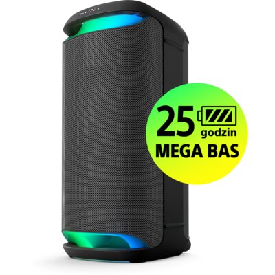 Power Audio SONY SRS-XV800 Bluetooth, Bateria 15 godz.Szybkie ładowanie, Dźwięk 360°, Wejście mikrofonowe i gitarowe, IPX4