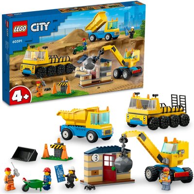 LEGO 60391 City Ciężarówki i dźwig z kulą wyburzeniową