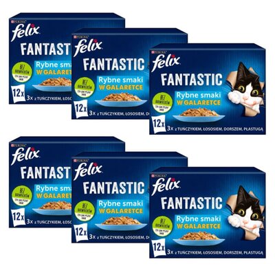 Karma dla kota FELIX Fantastic Rybne smaki (72 x 85 g)