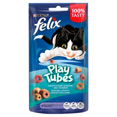 Przysmak dla kota FELIX Play Tubes Pieczona ryba i krewetki 8 x 50g