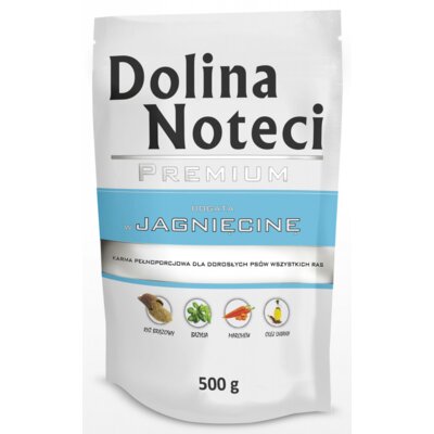 Karma dla psa DOLINA NOTECI Premium bogata w jagnięcinę 10 x 500 g