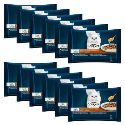 Karma dla kota GOURMET Perle Mini Fileciki w smakowitym sosie Gravy Delight (48 x 85g)