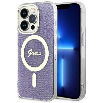 Etui GUESS 4G MagSafe do Apple iPhone 14 Pro Purpurowy