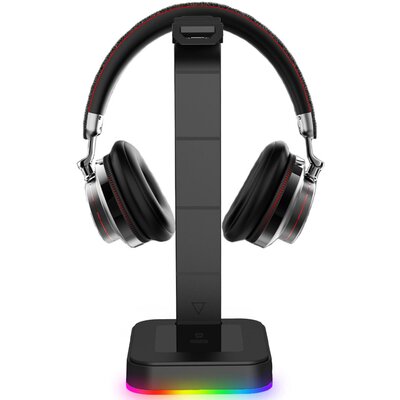 Stojak na słuchawki MOZOS D9 RGB Wbudowany HUB USB, Wysokość 267 mm