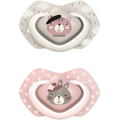 Smoczek CANPOL BABIES Bonjour Paris 6-18 m Różowo-szary (2 sztuki)