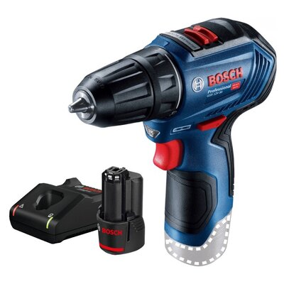 Wiertarko-wkrętarka BOSCH Professional GSR 12V-30 06019G9002 + Ładowarka BOSCH Professional GAL 12V-40 + Akumulator BOSCH Professional 1600Z0002X 2Ah 12V