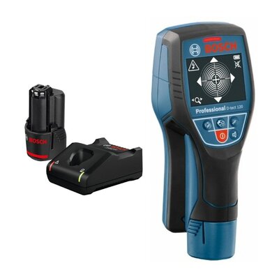 Detektor BOSCH Professional D-tect 120 0601081300 + Ładowarka BOSCH Professional GAL 12V-40 + Akumulator BOSCH Professional 1600Z0002X 2Ah 12V