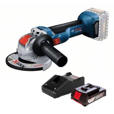 Szlifierka kątowa BOSCH Professional GWX 18V-10 SC 06017B0100 + Ładowarka BOSCH Professional GAL 18V-40 1600A019RJ + Akumulator BOSCH Professional GBA 1600Z00036 2Ah 18V