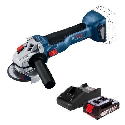 Szlifierka kątowa BOSCH Professional GWX 18V-10 SC 06017B0400 + Ładowarka BOSCH Professional GAL 18V-40 1600A019RJ + Akumulator BOSCH Professional GBA 1600Z00036 2Ah 18V