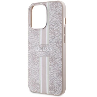 Etui GUESS 4G Printed Stripes MagSafe do Apple iPhone 13/13 Pro Różowy