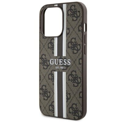 Etui GUESS 4G Printed Stripes MagSafe do Apple iPhone 13/13 Pro Brązowy