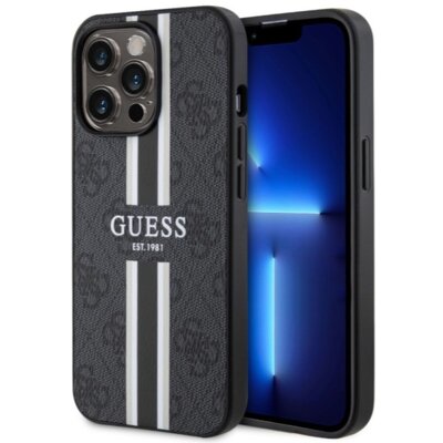 Etui GUESS 4G Printed Stripes MagSafe do Apple iPhone 13 Pro Max Czarny