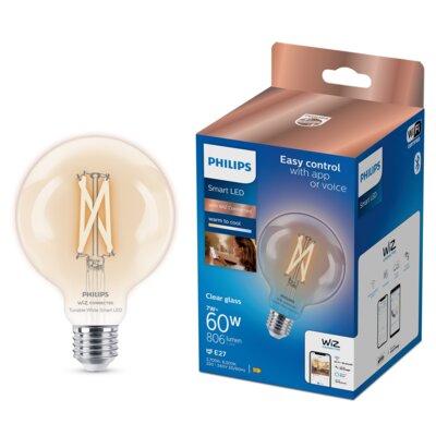 Inteligentna żarówka LED PHILIPS G95 927-65 CL 1PF 6 7W E27 Wi-Fi/Bluetooth