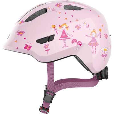 Kask rowerowy ABUS Smiley 3.0 LED Princess Różowy dla Dzieci (rozmiar M)