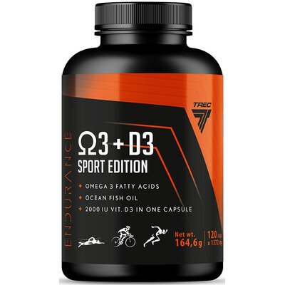 Фото - Вітаміни й мінерали Trec Nutrition Kompleks witamin  Omega 3 + D3 Sport Edition  (120 kapsułek)