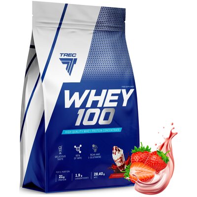 Фото - Протеїн Trec Nutrition Odżywka białkowa  Whey 100 Truskawkowy  Whey 100 Trus (700 g)