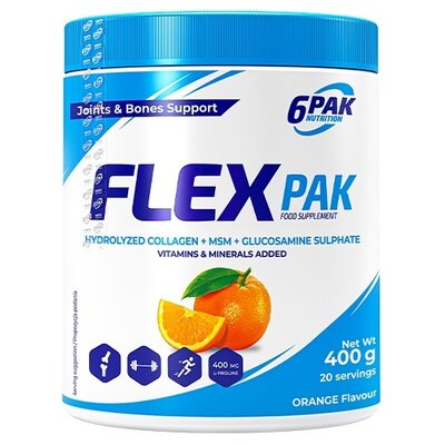 Zdjęcia - Witaminy i składniki mineralne 6Pak Nutrition Suplement na stawy 6PAK Flex Pak Pomarańczowy  Flex Pak Pomarańczow (400 g)