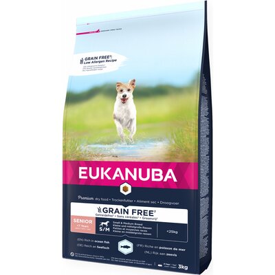 Karma dla psa EUKANUBA Grain Free Senior Medium Breeds Ryba Oceaniczna 3 kg