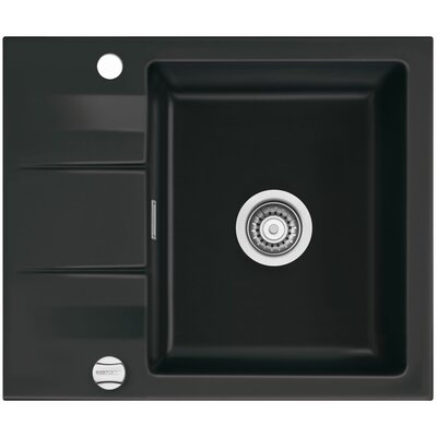 Zlewozmywak jednokomorowy z ociekaczem SYSTEMCERAM Genea 60 5097 01 Nigra 87 Czarny 51x59.5