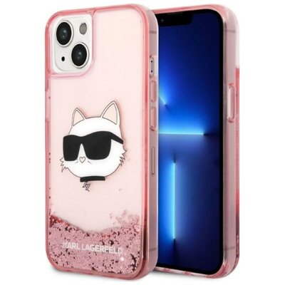 Etui KARL LAGERFELD Glitter Choupette Head do Apple iPhone 14 Plus/15 Plus Różowy