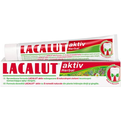 Фото - Зубна паста / ополіскувач Lacalut Pasta do zębów  Active Herbal 75 ml 