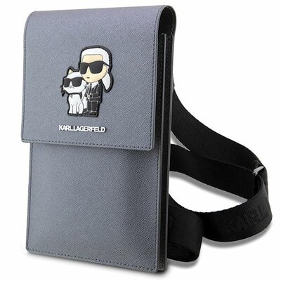 Torba KARL LAGERFELD Saffiano Srebrny