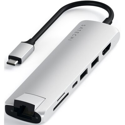 Hub SATECHI ST-UCSMA3S USB Typu C, Pasywny Srebrny