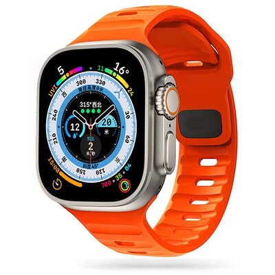 Pasek TECH-PROTECT IconBand Line do Apple Watch 8/9/10/11/SE z serii 1/2/3/ULTRA z serii 1/2/3 do koperty 44/45/46/49 mm Pomarańczowy