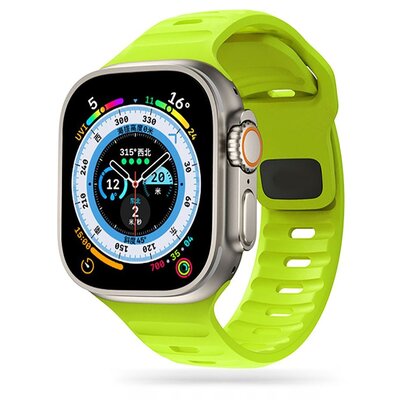 Pasek TECH-PROTECT IconBand Line do Apple Watch 8/9/10/11/SE z serii 1/2/3/ULTRA z serii 1/2/3 do koperty 44/45/46/49 mm Limonkowy