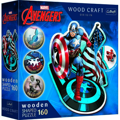 Фото - Пазли й мозаїки Trefl Puzzle  Marvel Avengers Nieustraszony Kapitan Ameryka 20194 (160 elem 