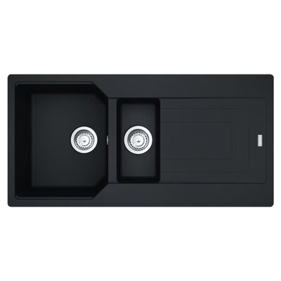 Zlewozmywak półtorakomorowy z ociekaczem FRANKE Urban UBG 651-100 GSC 114.0687.305 Czarny matowy 50x100