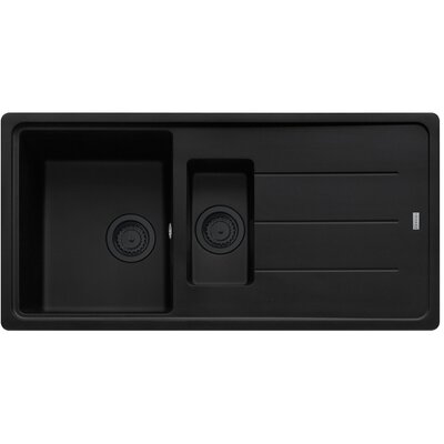 Zlewozmywak półtorakomorowy z ociekaczem FRANKE Basis BFG 651-97 114.0693.554 Czarny matowy 50x97