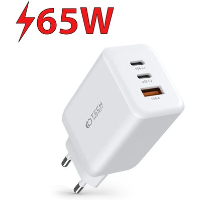 Ładowarka sieciowa TECH-PROTECT C65W 65W Biały ładowarka do telefonu USB, USB-C