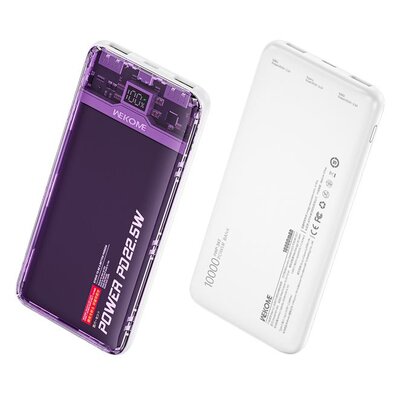 Powerbank WEKOME WP-353 Vanguard Series 10000 mAh 22.5W Fioletowo-przezroczysty