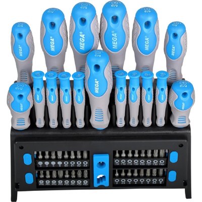 Zestaw wkrętaków i końcówek wkrętakowych MEGA CRV 10999 (50szt)