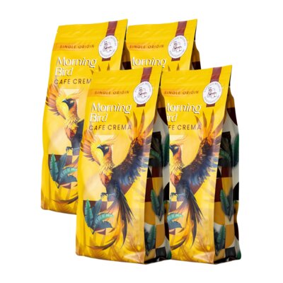 Kawa ziarnista MORNING BIRD Cafe Crema Arabica 4 x 1 kg