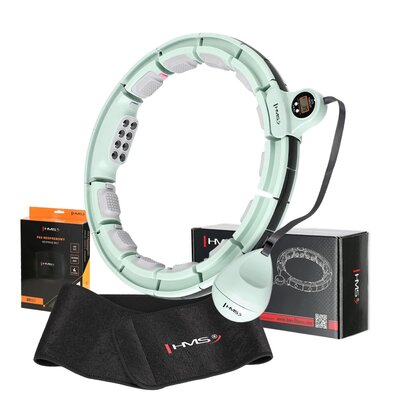 Hula hop HMS HHM13 Zielony + pas wyszczuplający BR163 Czarny