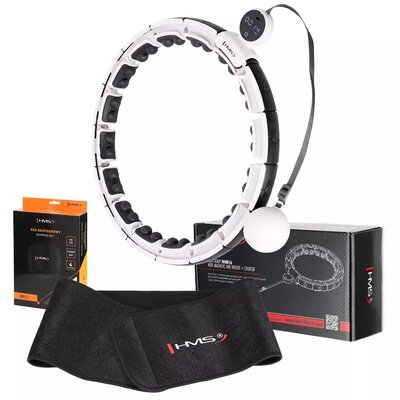 Hula hop HMS HHM16 Biały + pas wyszczuplający BR163 Czarny