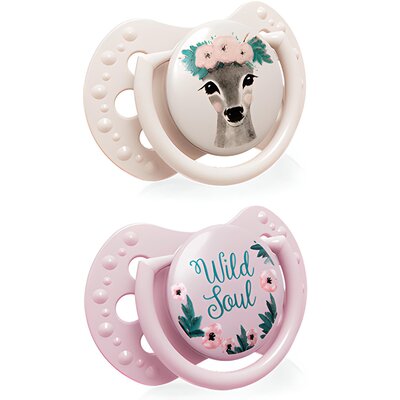 Smoczek LOVI Wild Soul Girl 22/881girl 0-2 m Różowy (2 sztuki)