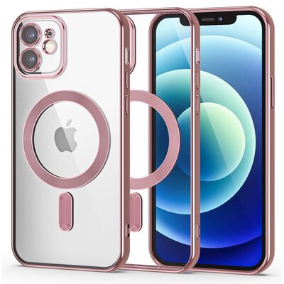 Etui TECH-PROTECT MagShine Magsafe do Apple iPhone 12 Różowe złoto