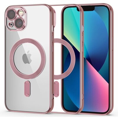Etui TECH-PROTECT MagShine Magsafe do Apple iPhone 13 Różowe złoto