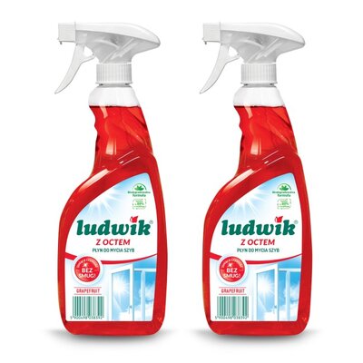 Płyn do mycia szyb LUDWIK Grapefruit z octem 2 x 600 ml