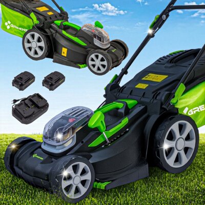 Kosiarka akumulatorowa GREENSO UAO012 37 cm, 4 Ah, 20 V, silnik bezszczotkowy, kosz 40L, 2 akumulatory 4 Ah