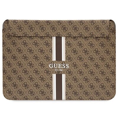 Etui na laptopa GUESS 4G Printed Stripes 14 cali Brązowy