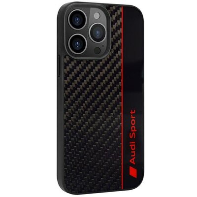 Etui AUDI Carbon Fiber Stripe do Apple iPhone 13/13 Pro Czarny