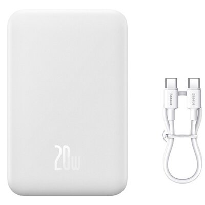 Powerbank BASEUS Magnetic Mini 20000 mAh 20W Biały